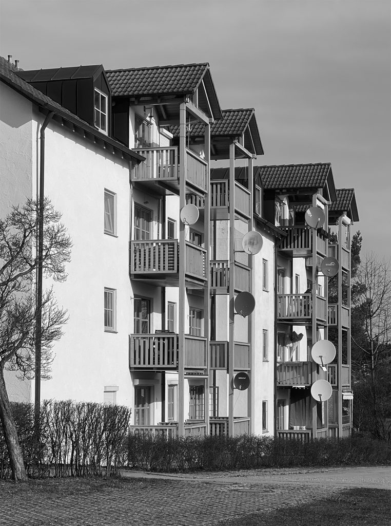 Wohnblock mit vielsprachigen Bewohnern
