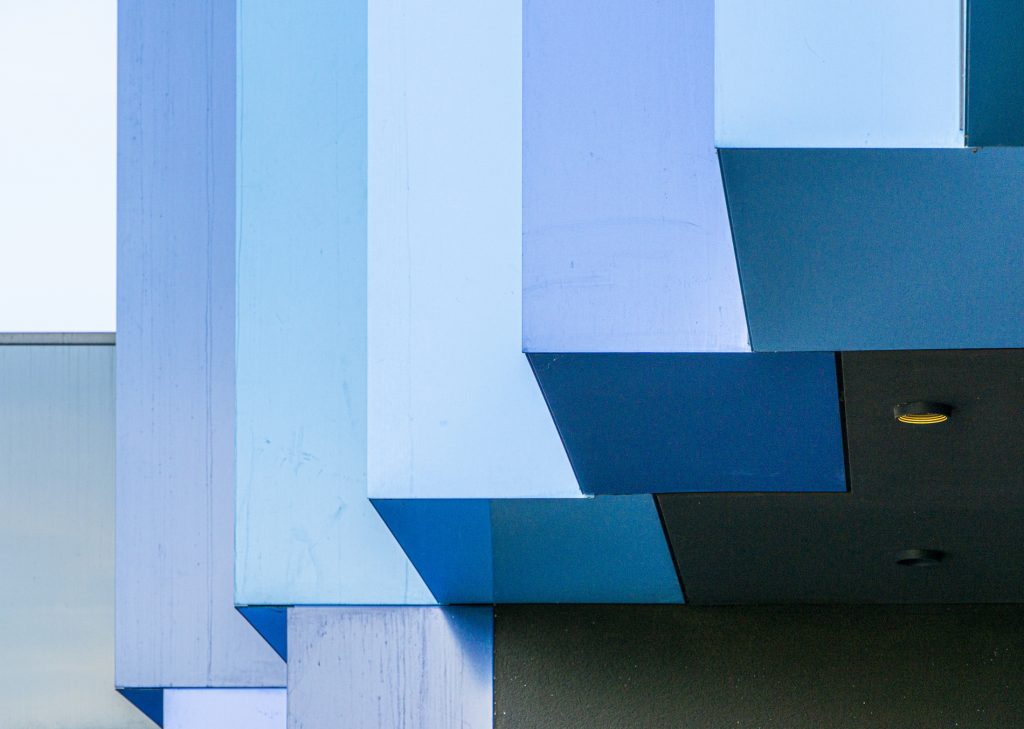 blaue Fassade