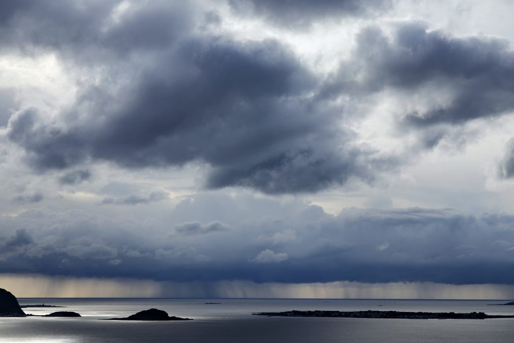 Regen über der Nordsee