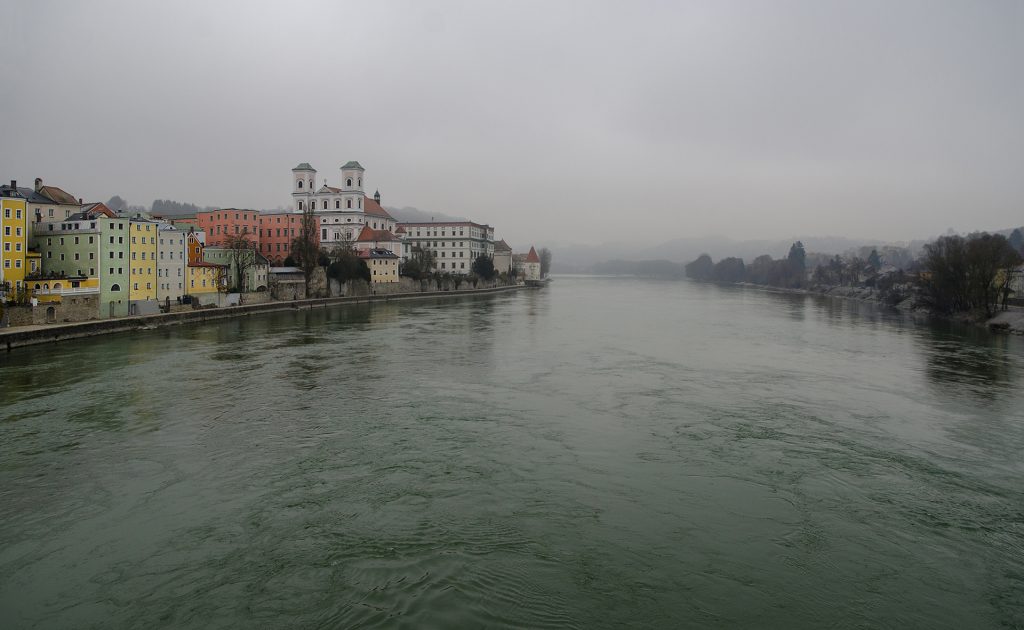 Der Inn bei Regenwetter